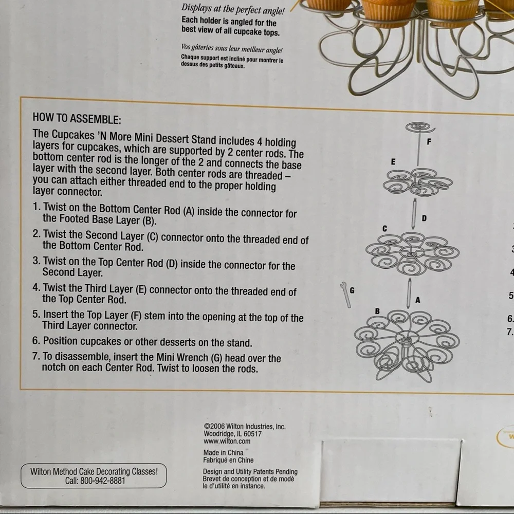 WILTON Cupcakes ‘N More Mini Dessert Stand Silvertone Metal